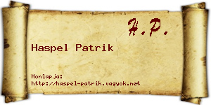 Haspel Patrik névjegykártya